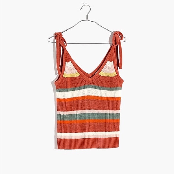 Madewell Striped Grandfield Tie-Strap Sweater Tank - Picture 8 of 8